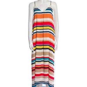 Alice + Olivia Cortes Maxi Dress High Low Cortes Striped Dress Multicolor Medium